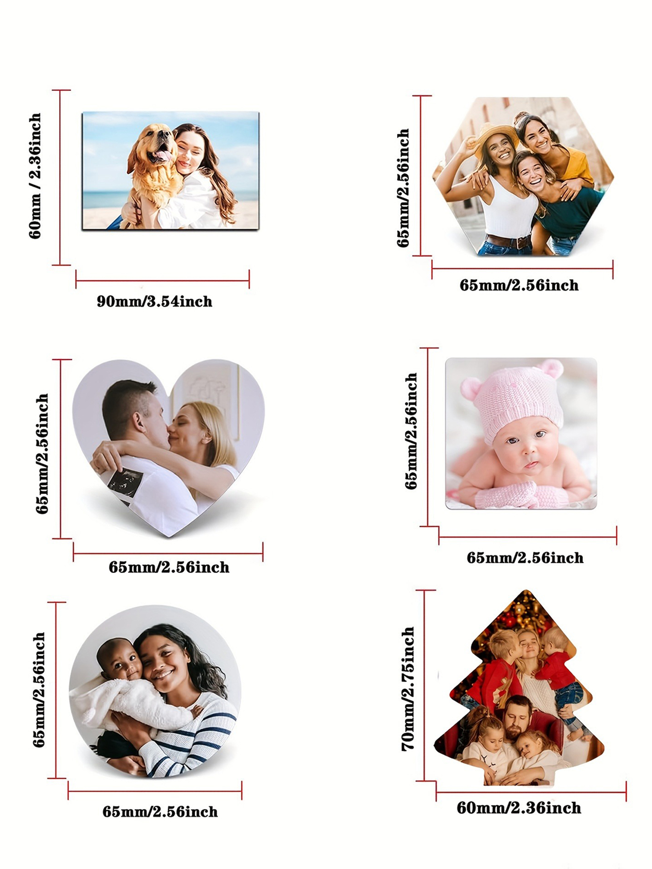 Custom Shape Refrigerator Photo Magnets